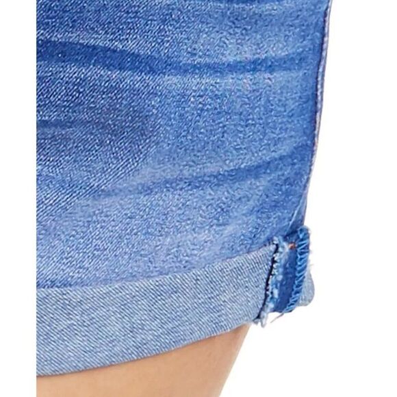 Celebrity Pink High-Rise Mom Jean Short Juniors' 0 24 Blue‎ Faded Cuffed Pockets - Picture 11 of 12